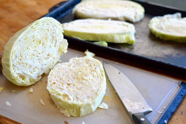 Garlic and Rosemary Roasted Cabbage Steaks