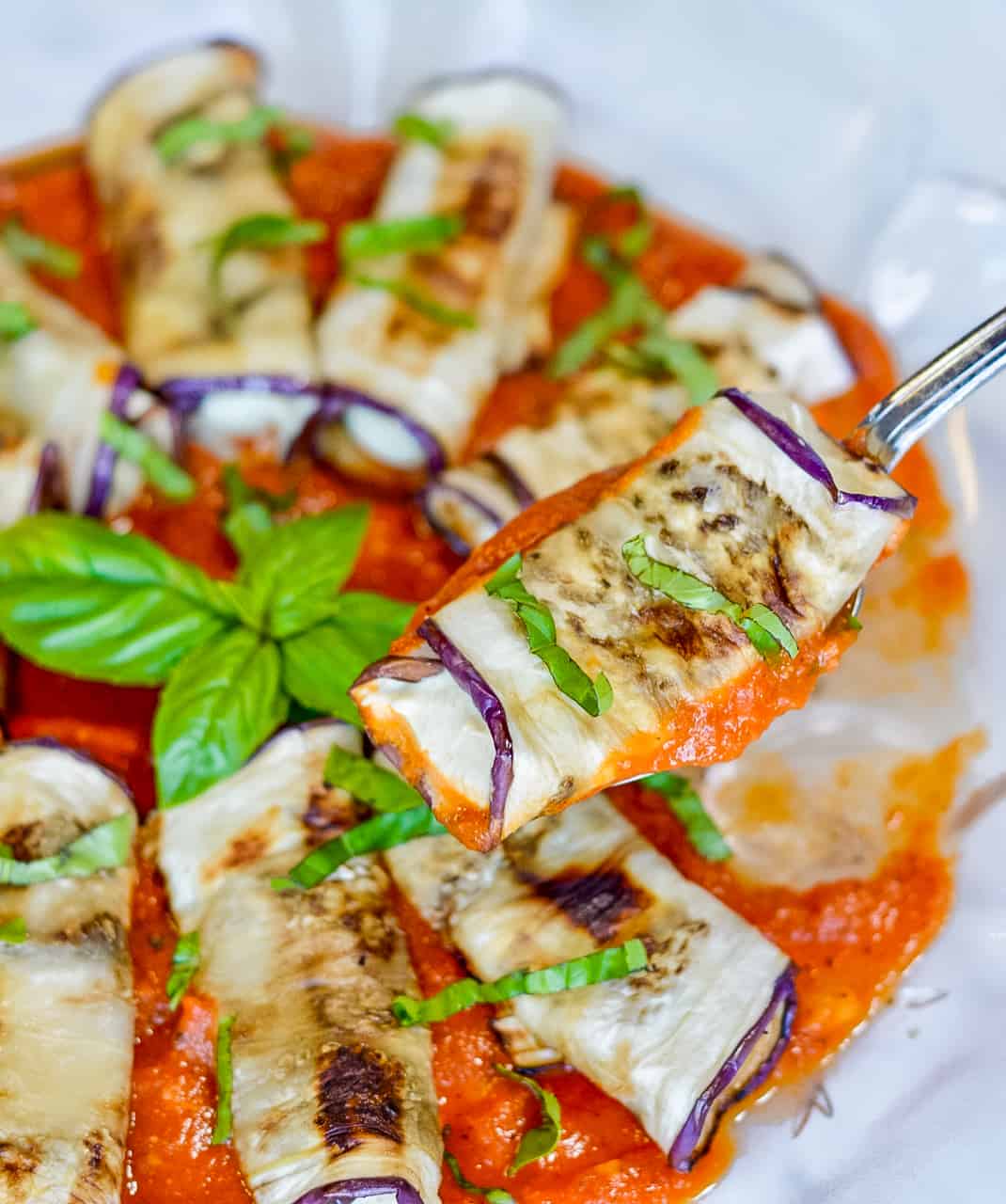 Eggplant Rollatini with Grilled Tomato Sauce | Eat Well Enjoy Life