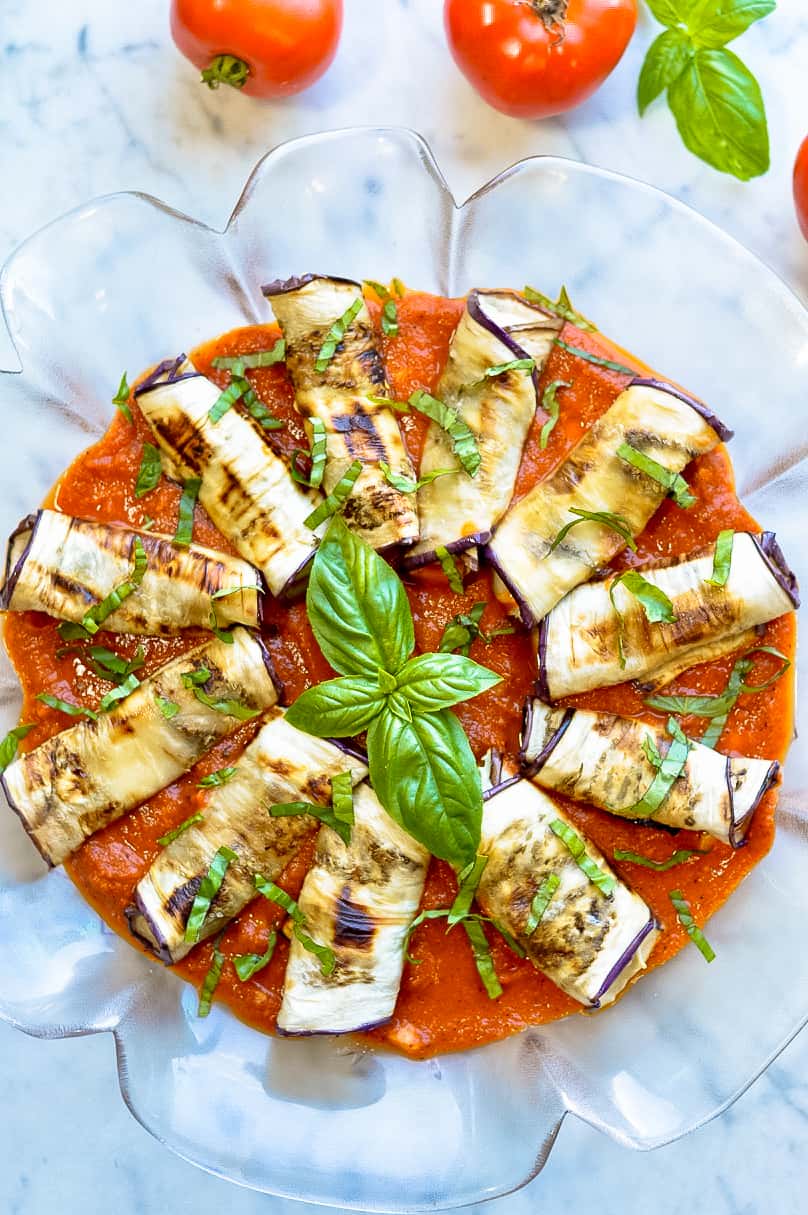 Eggplant Rollatini with Grilled Tomato Sauce | Eat Well Enjoy Life