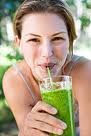 green smoothie woman