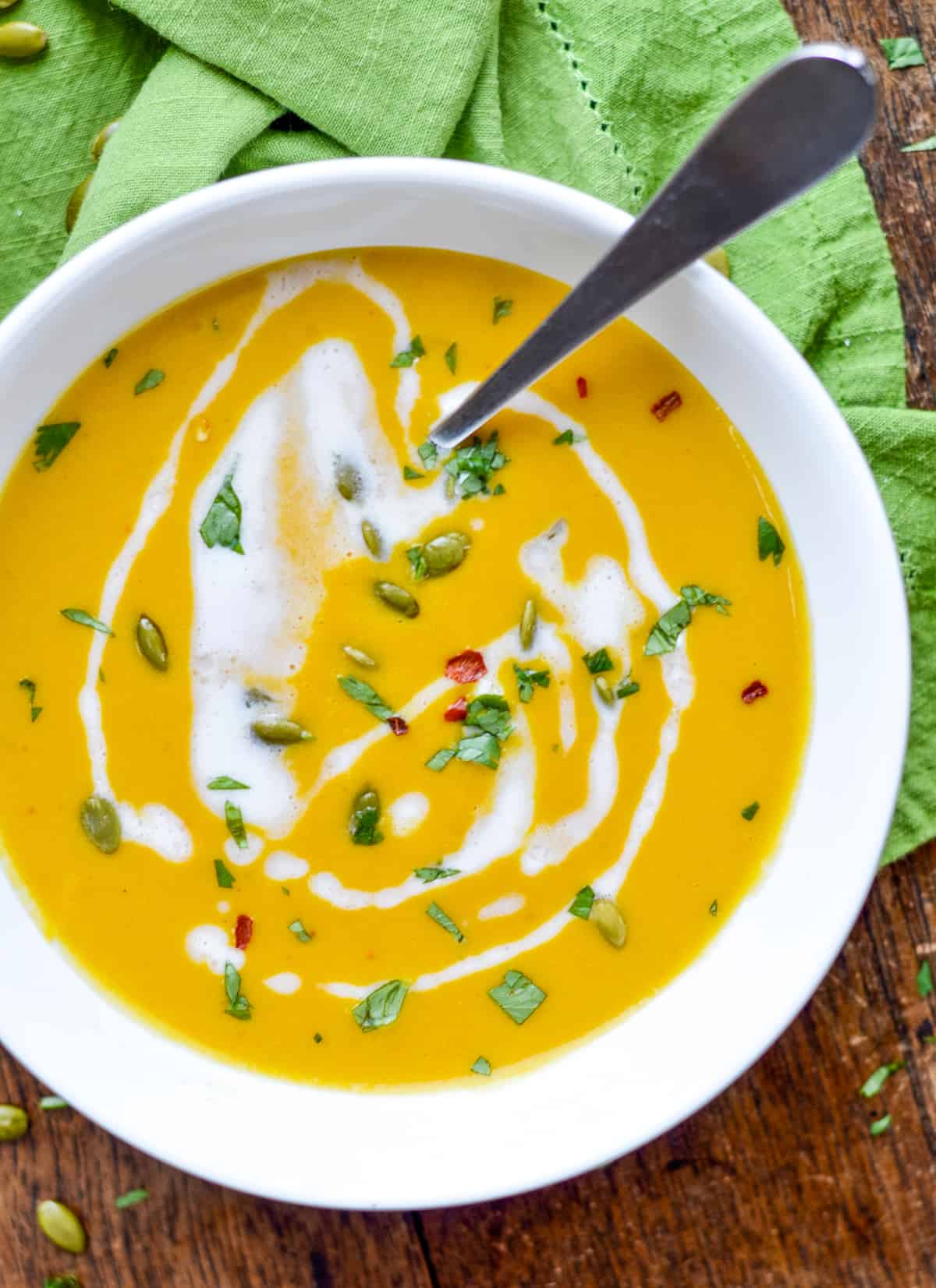 Curried Coconut Pumpkin Soup (Vegan, Whole30, Paleo) - Everyday Easy Eats