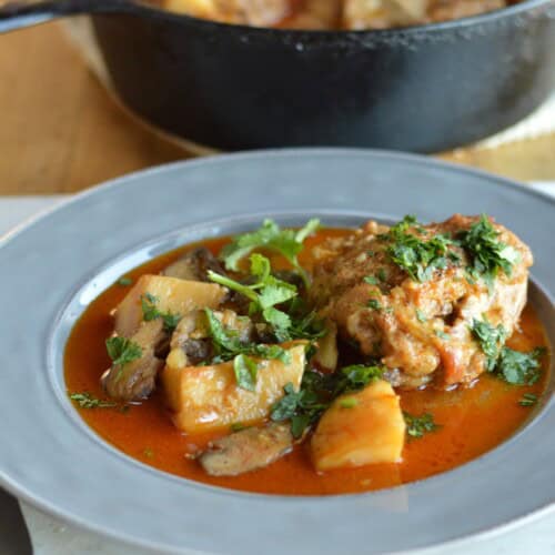 Coconut Braised Chicken with Mushrooms and Potatoes - Eat Well Enjoy ...