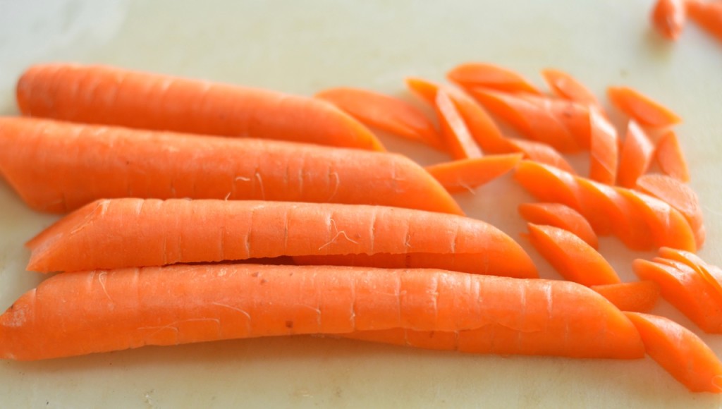 Kale carrots cut