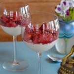 Almond Panna Cotta with Strawberry Rhubarb Compote