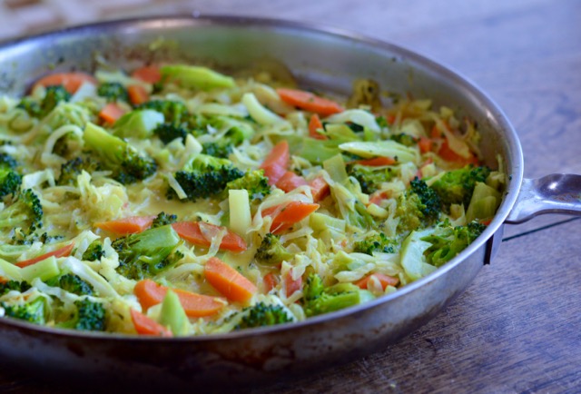 Coconut Curried Broccoli and Carrots