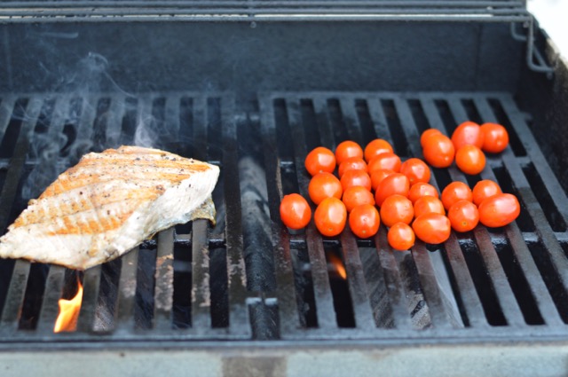 Grilled Salmon and Tomatoes