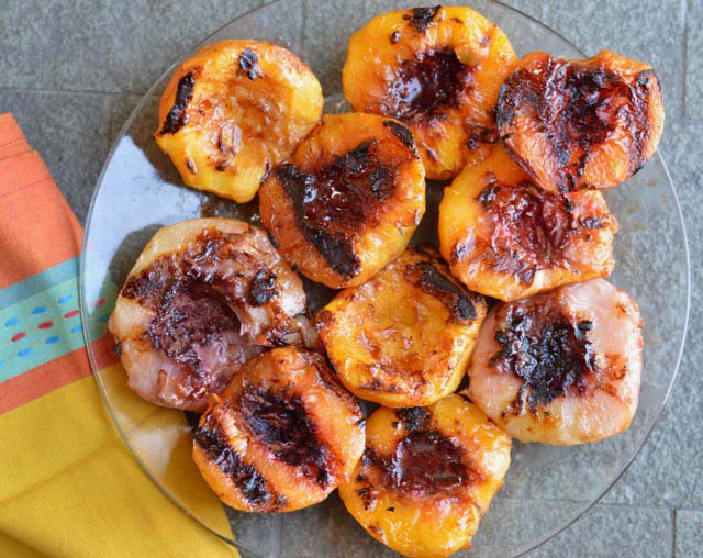 Grilled Sweet & Spicy Peaches