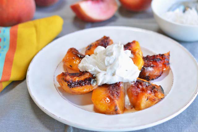 Grilled Sweet and Spicy Peaches