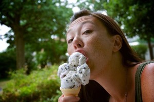 woman-eating-huge-ice-cream-cone
