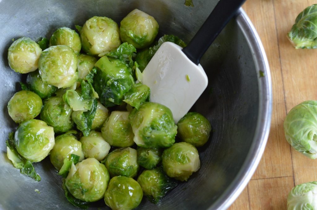 Appetizer Brussels Sprouts Steeped in Olive Oil and Fish Sauce