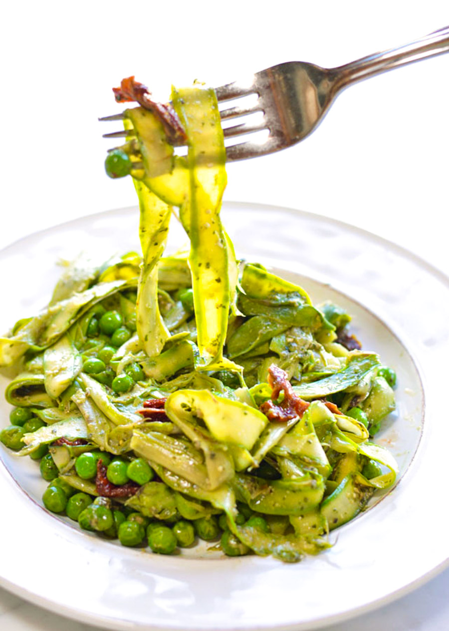 Vegan Pesto Asparagus Noodles | Eat Well Enjoy Life