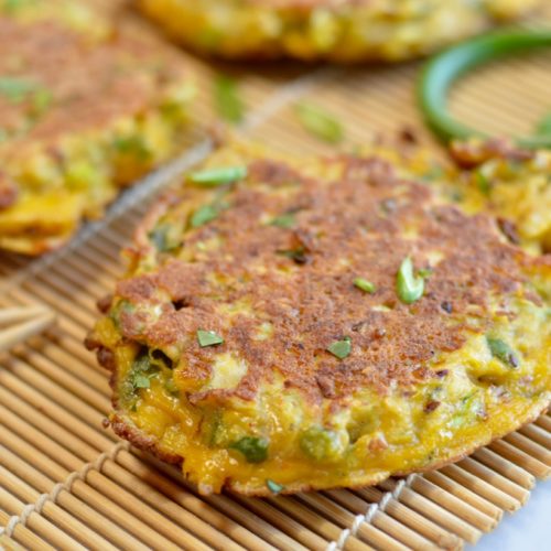 Japanese Vegetable Pancakes with Garlic Scapes