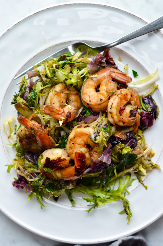 Seared Shrimp with Winter Greens