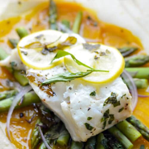 Super Simple Fish In Parchment with Asparagus | Eat Well Enjoy Life