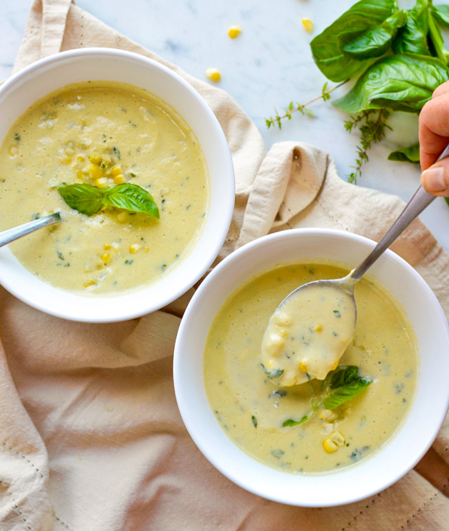 Corn Soup with Fresh Herbs