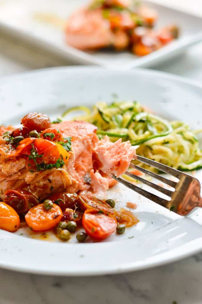 Pan Roasted Salmon with Tomato Vinaigrette