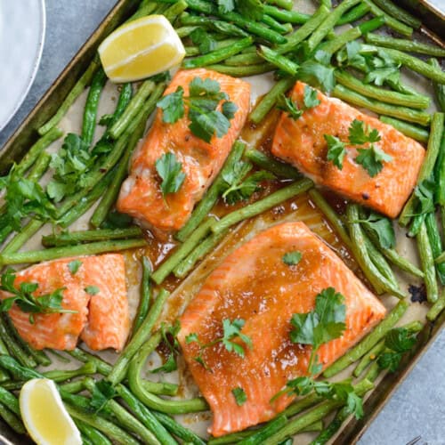 Sheet Pan Miso Maple Salmon | Paleo,Gluten Free, Dairy Free