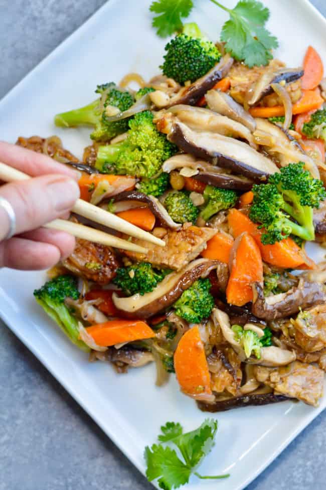 Asian Tempeh Broccoli Shiitake