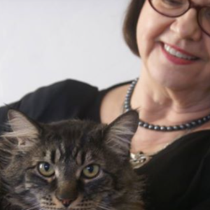 Irma Braun-Hampton and her cat