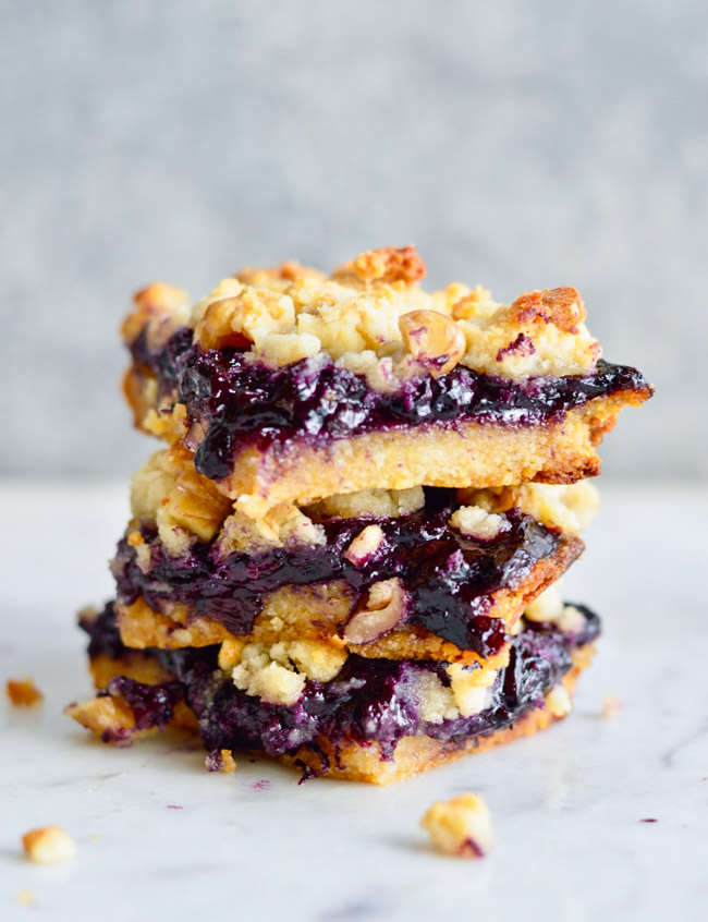 Blueberry Crumb Bars stacked