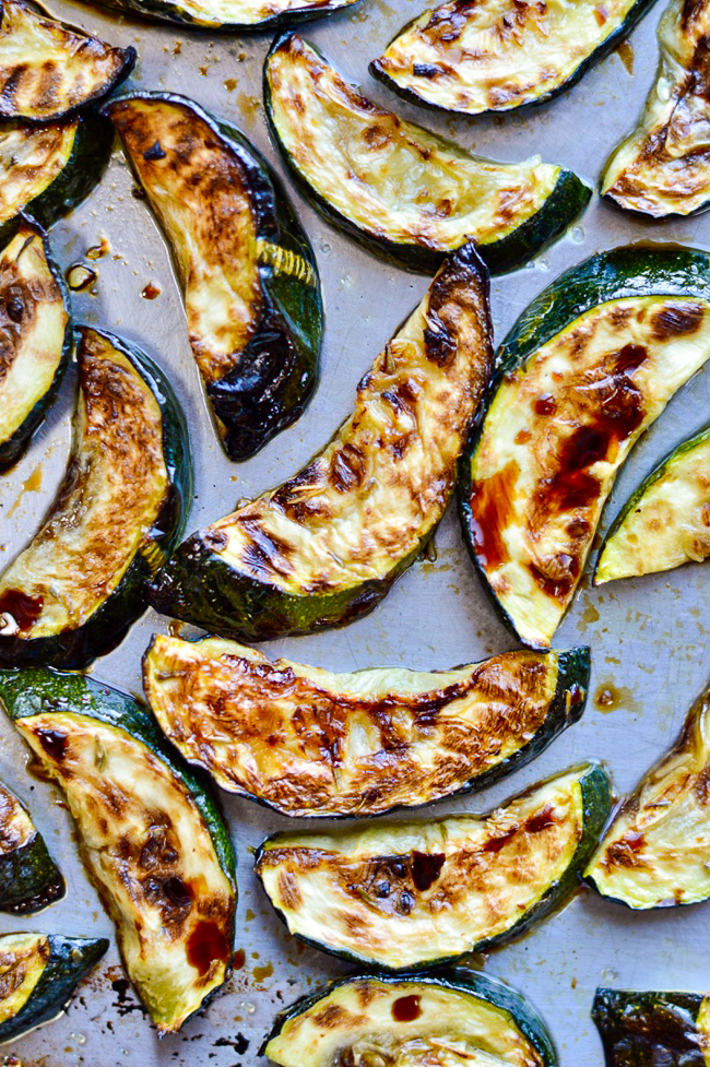 Easy Roasted Zucchini close-up