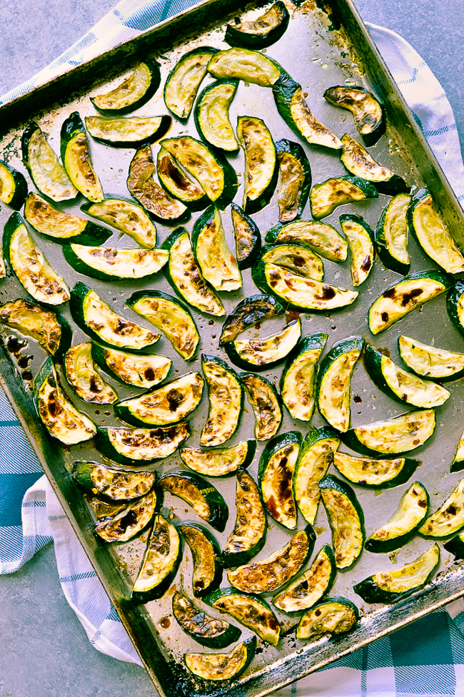 Easy Roasted Zucchini tray