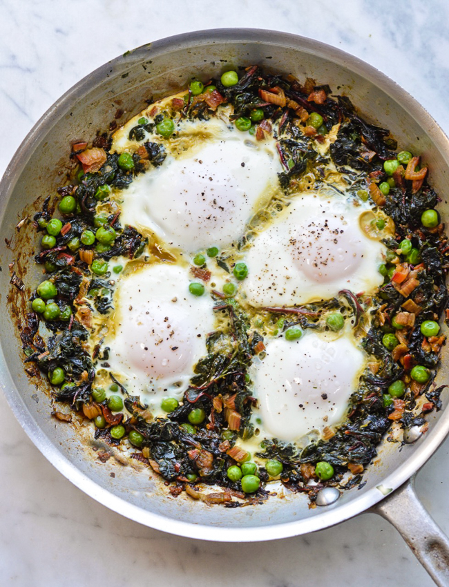 Skillet Greens with Molten Eggs | Eat Well Enjoy Life