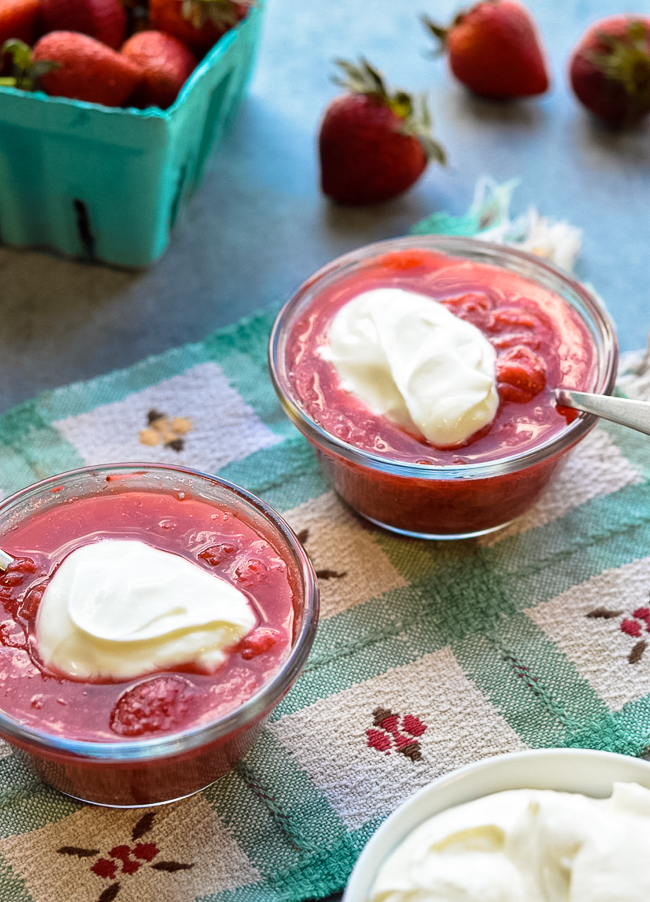 Strawberry Rhubarb Compote side view