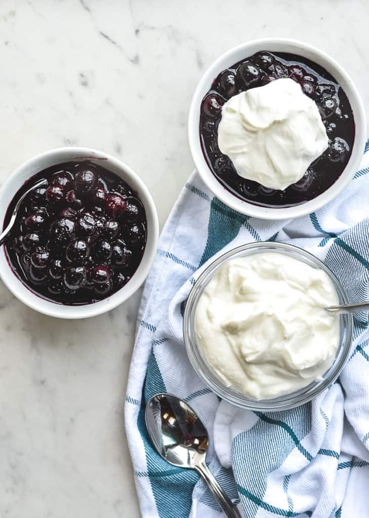 Easy Blueberry Compote 3 bowls