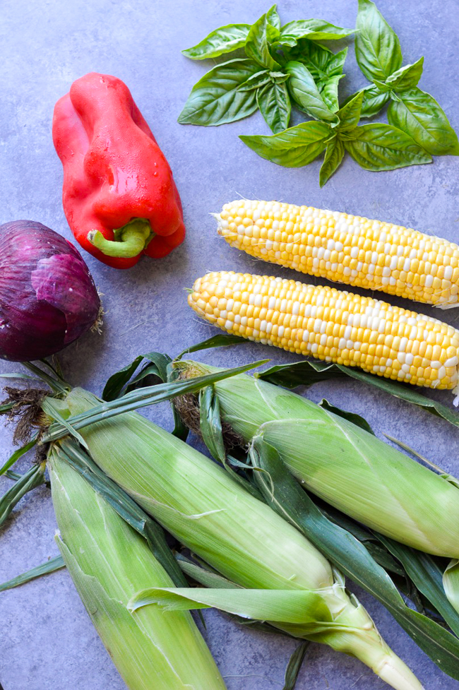 Fresh Corn Salad ingredients