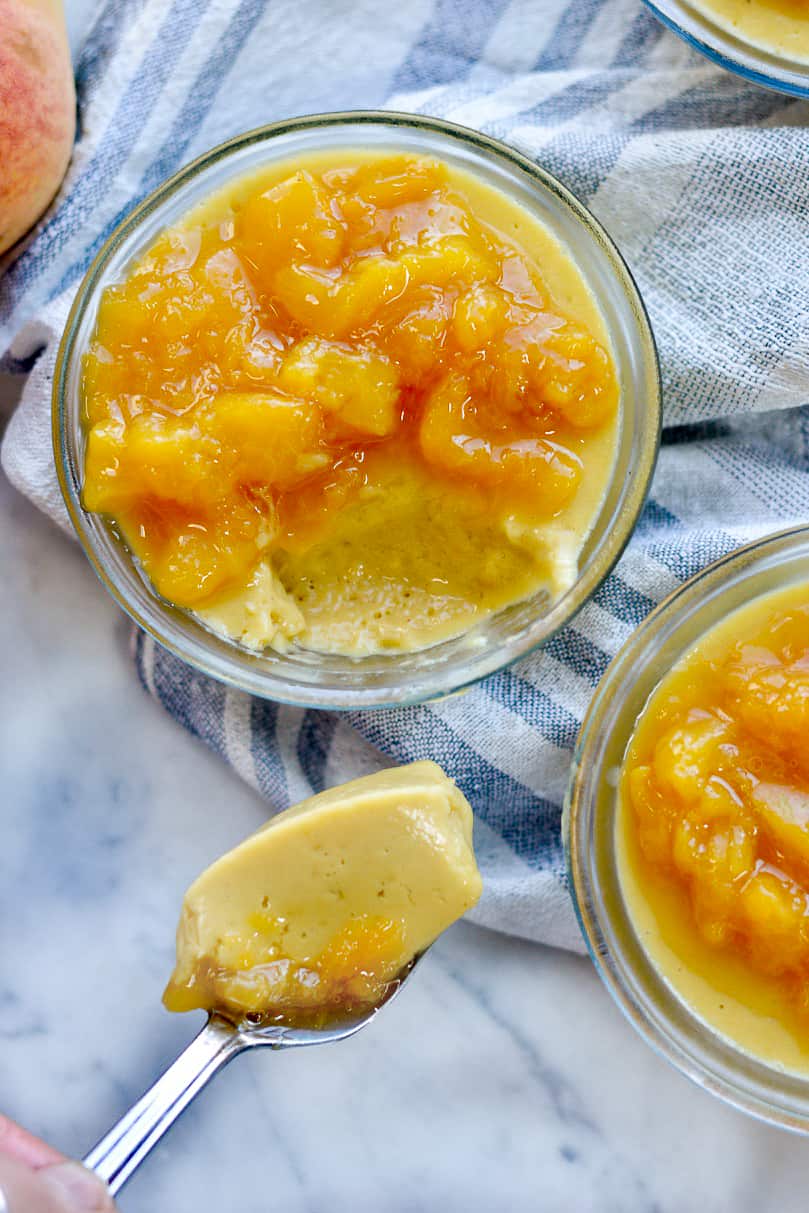 Paleo Peach Mousse with spoon