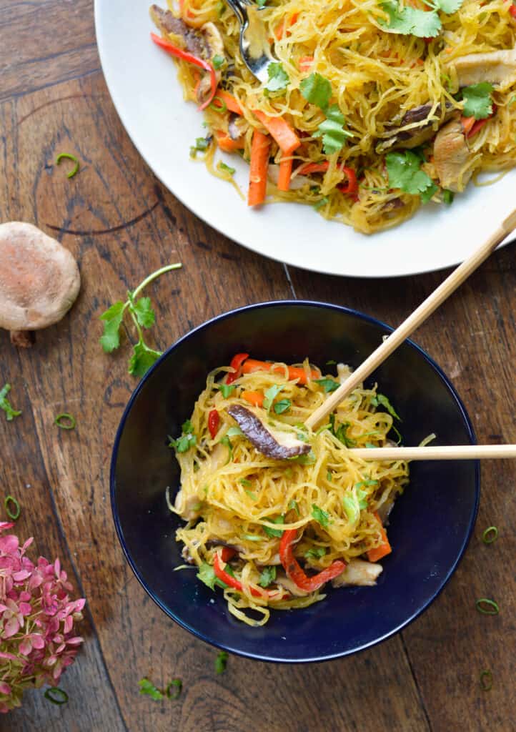 Asian Spaghetti Squash Noodle Stir Fry Eat Well Enjoy Life