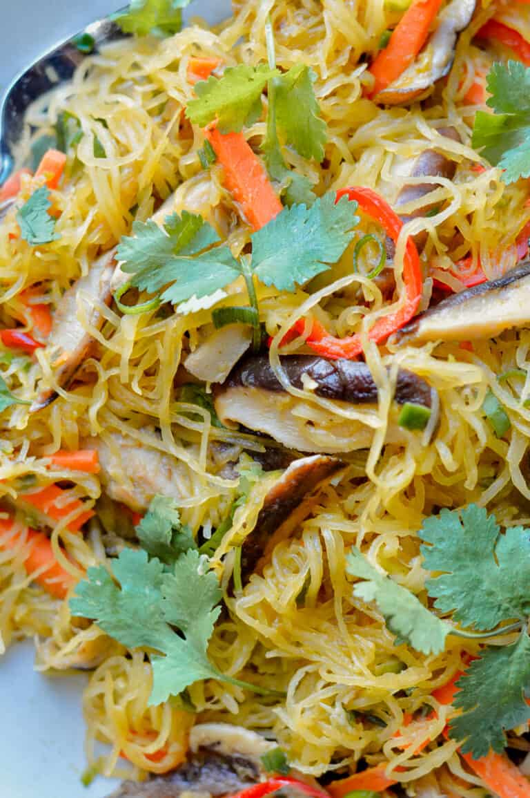 Asian Spaghetti Squash Noodle Stir Fry | Eat Well Enjoy Life