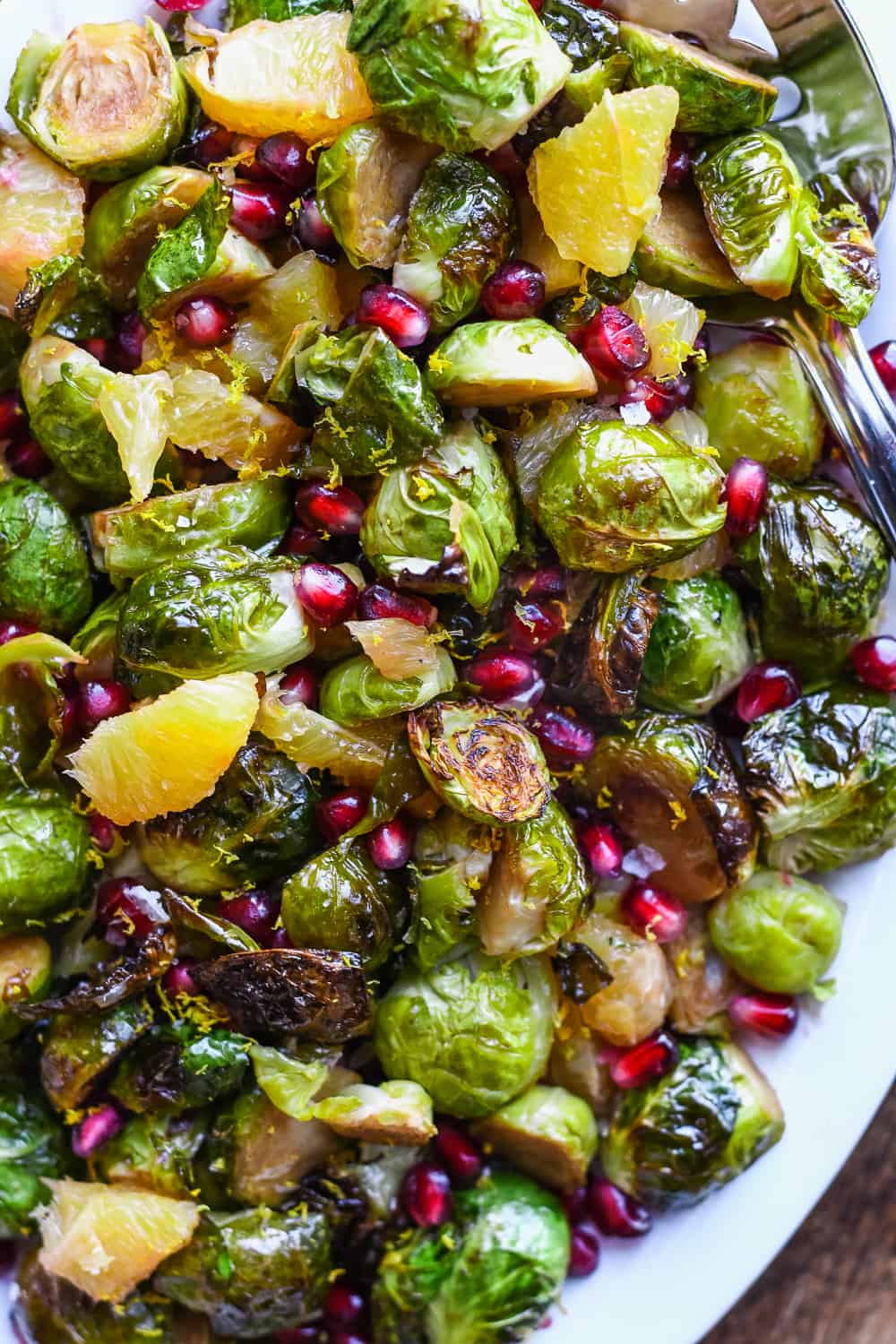Roasted Brussels Sprouts with Pomegranates & Oranges | Eat Well Enjoy Life
