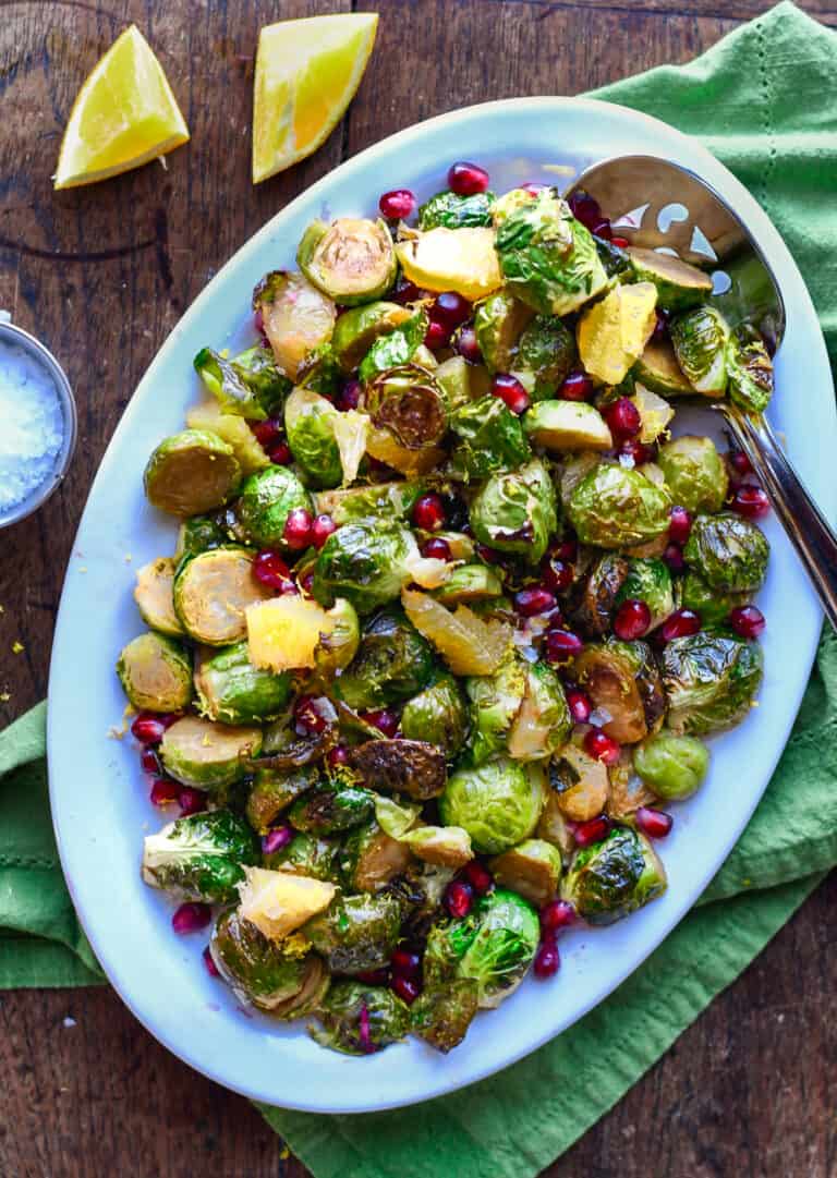 Roasted Brussel Sprouts with Pomegranates & Oranges
