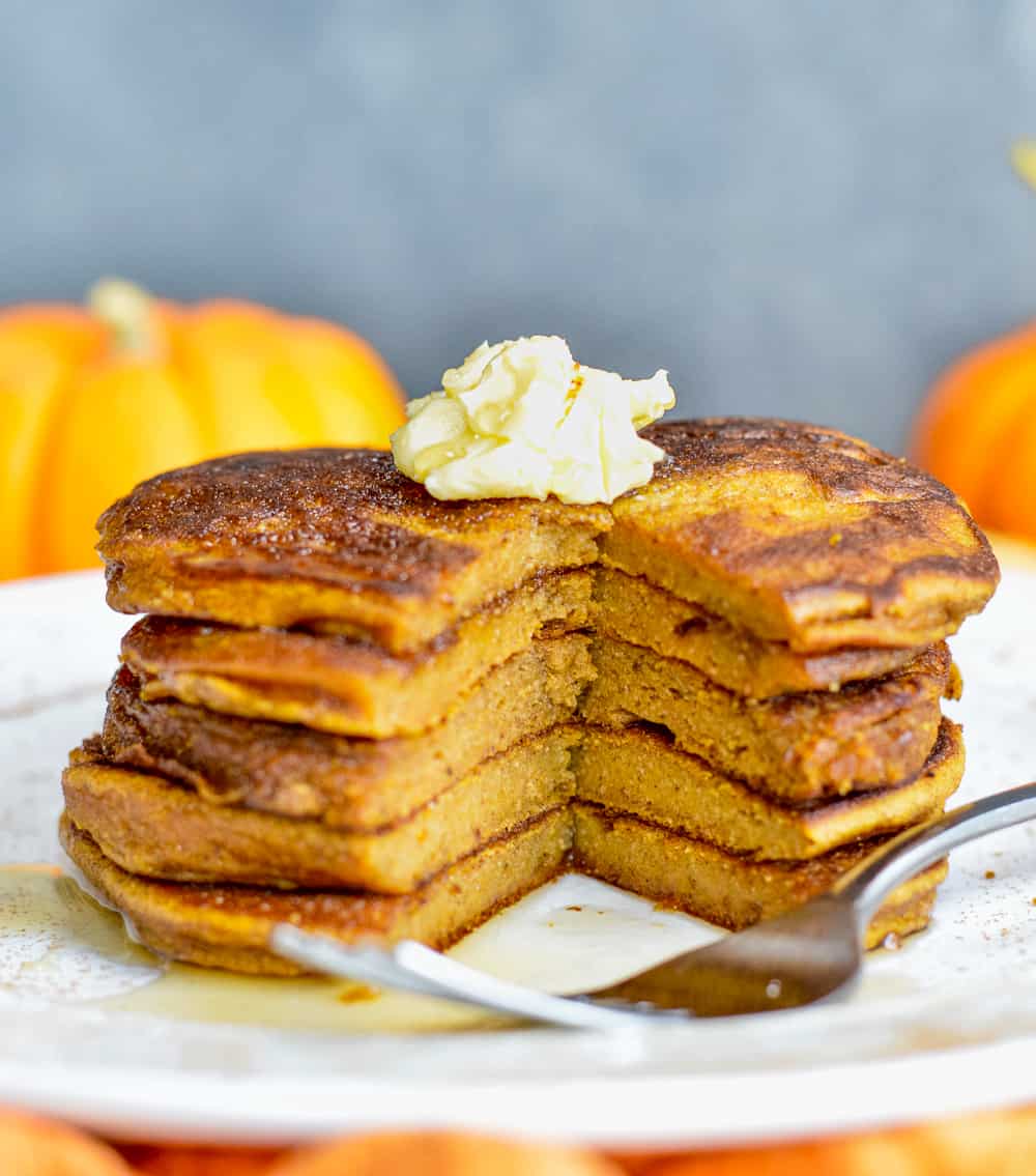 Paleo Pumpkin Pancakes cut out