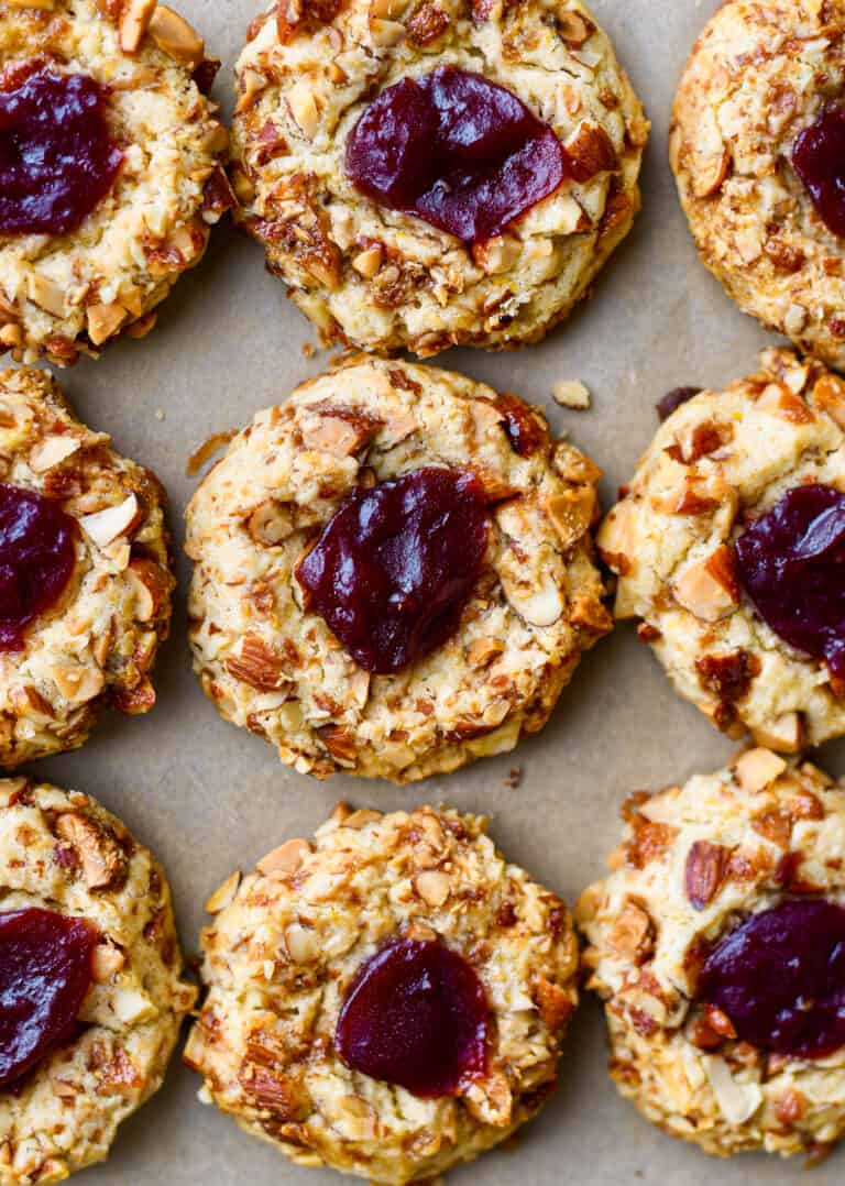 Honey Roasted Almond Thumbprint Cookies