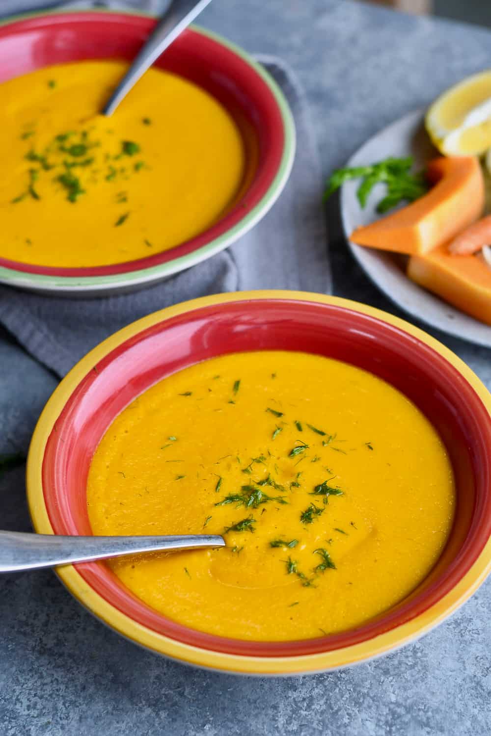 Soothing Ginger-Turmeric Carrot Soup side view