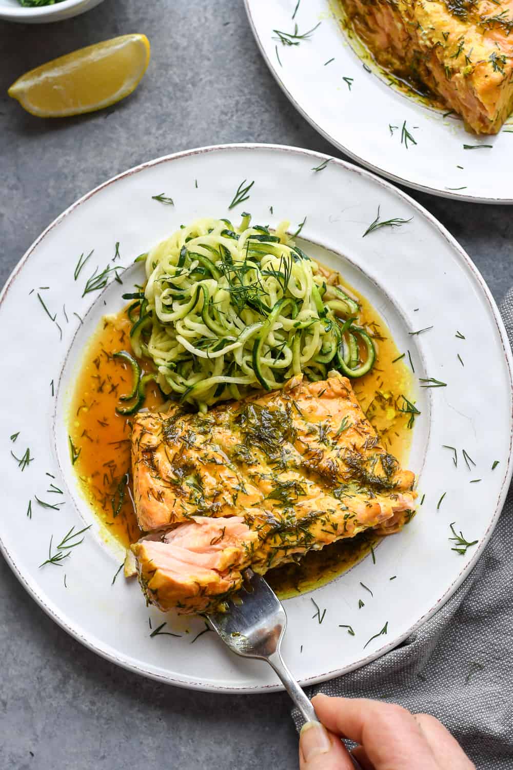 Roasted Dill Salmon with fork