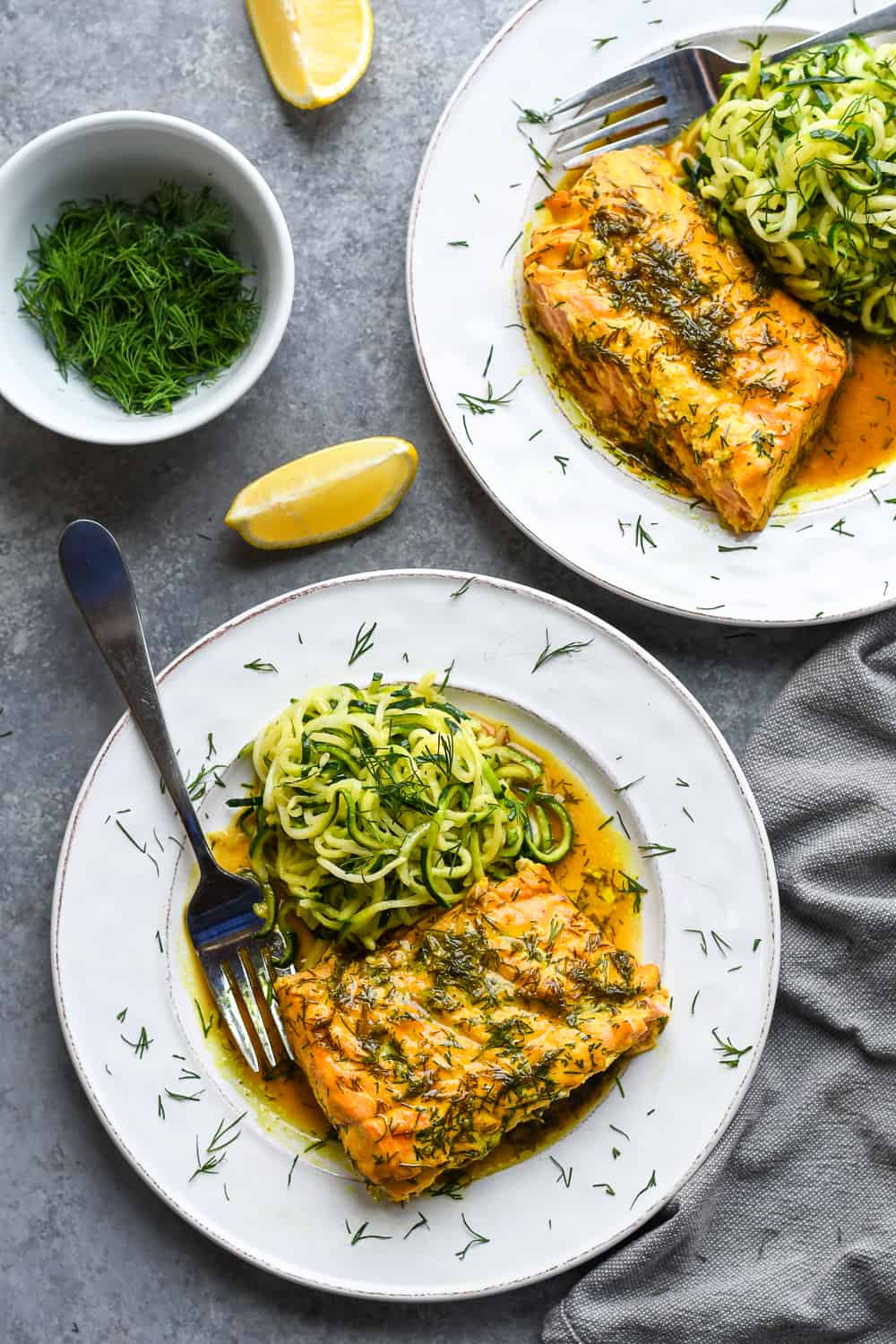 Roasted Dill Salmon over 2 plates