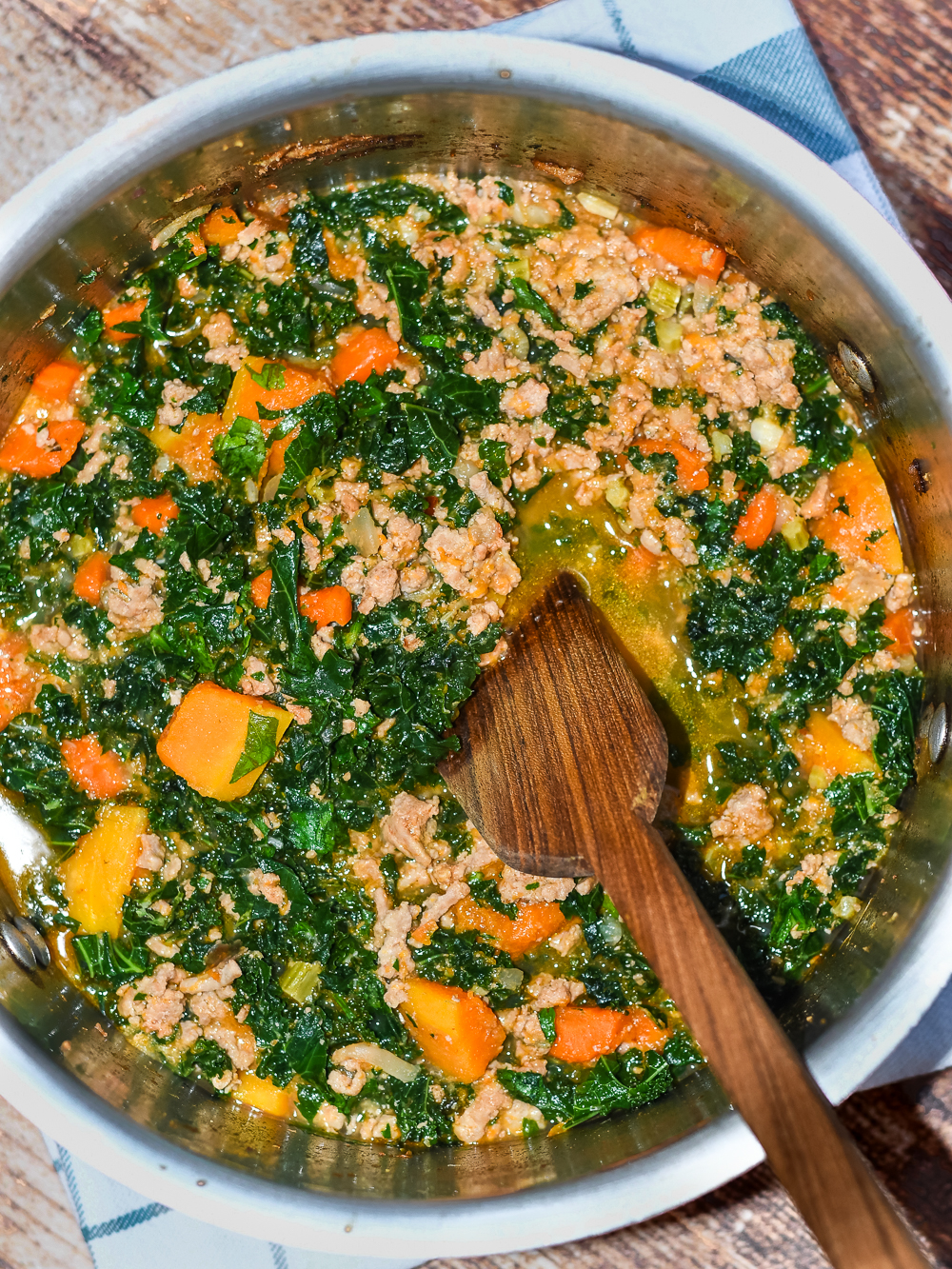 Lemony Spiced Turkey Stew in pot