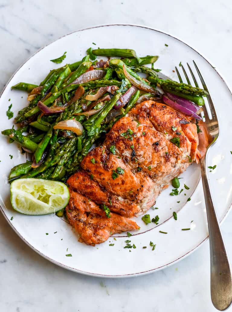 One Pan Salmon with Asparagus | Eat Well Enjoy Life