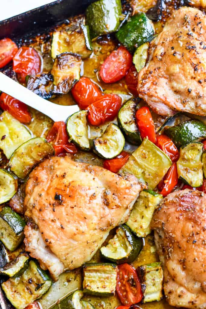Sheet Pan Chicken with Zucchini, Tomatoes and Basil Eat Well Enjoy Life