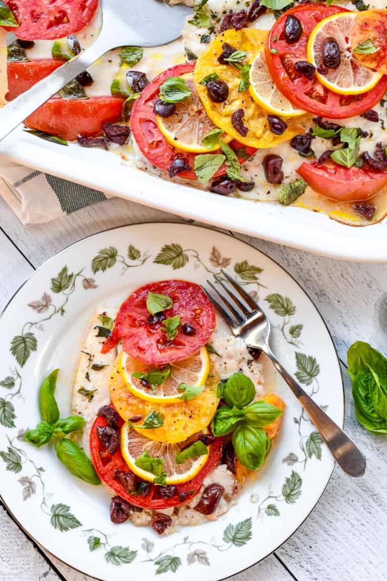 Easy Mediterranean Fish with Tomatoes and Basil