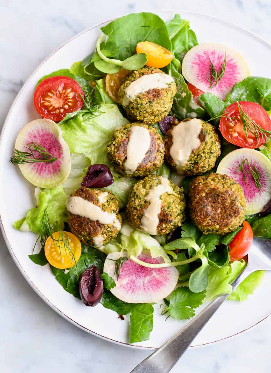 Paleo Falafel plate with salad