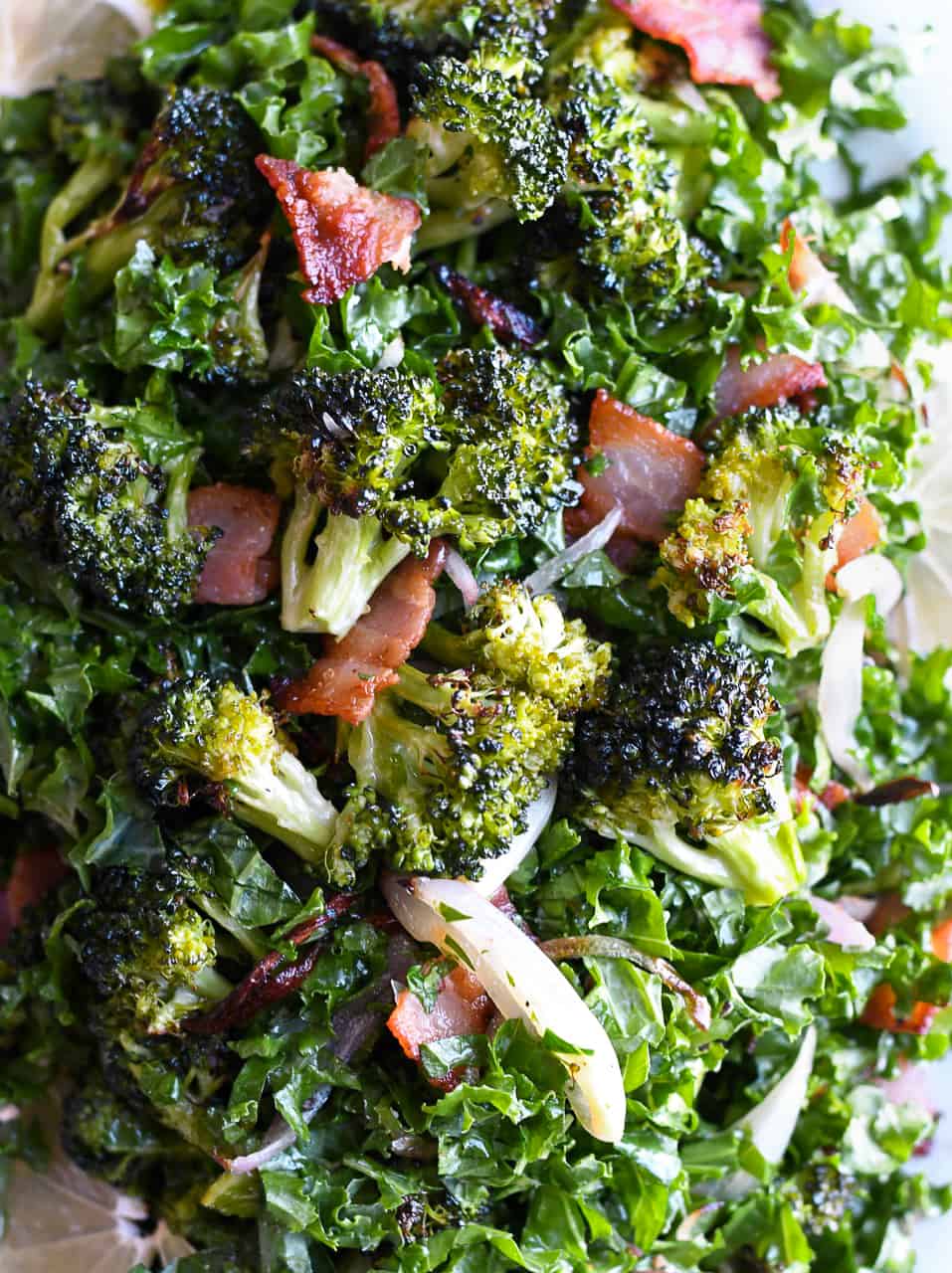 Roasted Broccoli and Kale Salad close up
