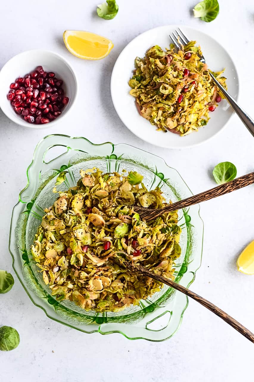 Sauteed Brussels Sprouts with Lemon overhead shot