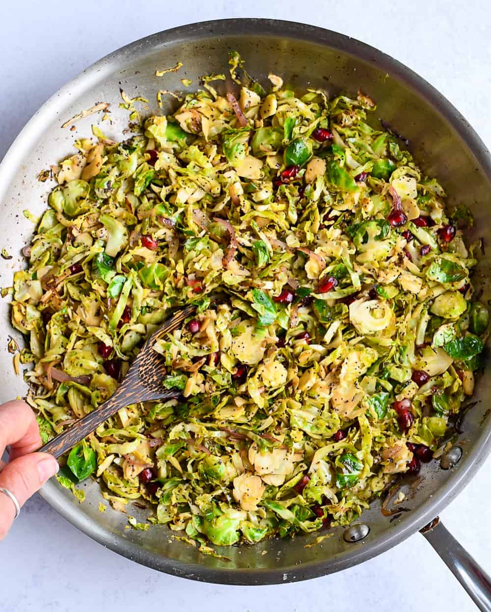 Sauteed Brussels Sprouts with Lemon pan