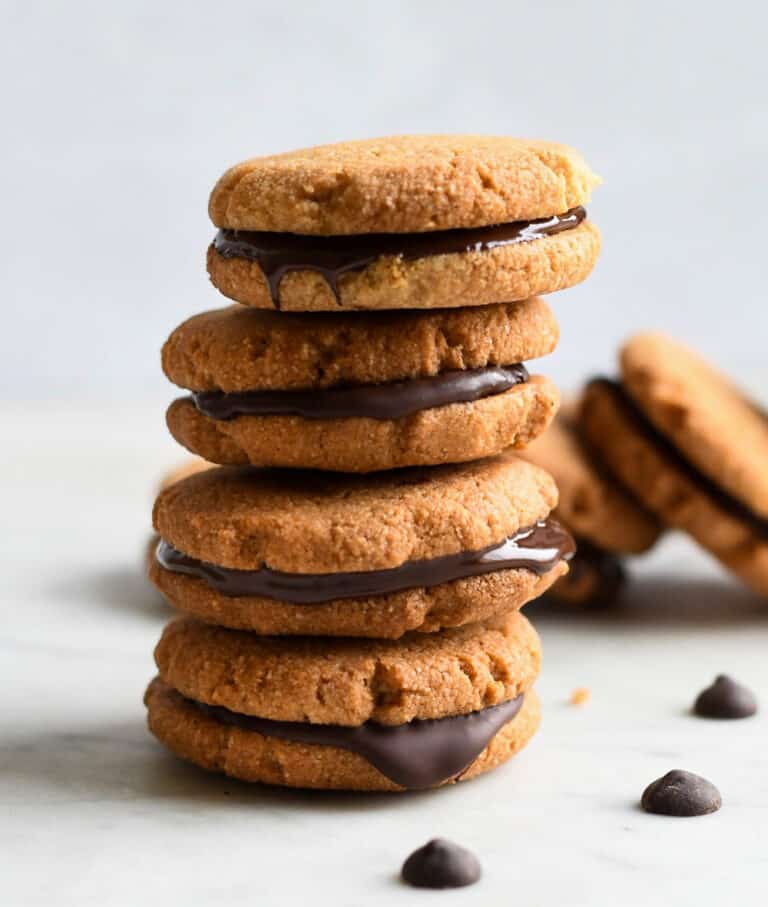 Almond Chocolate Sandwich Cookies (Paleo, Vegan)