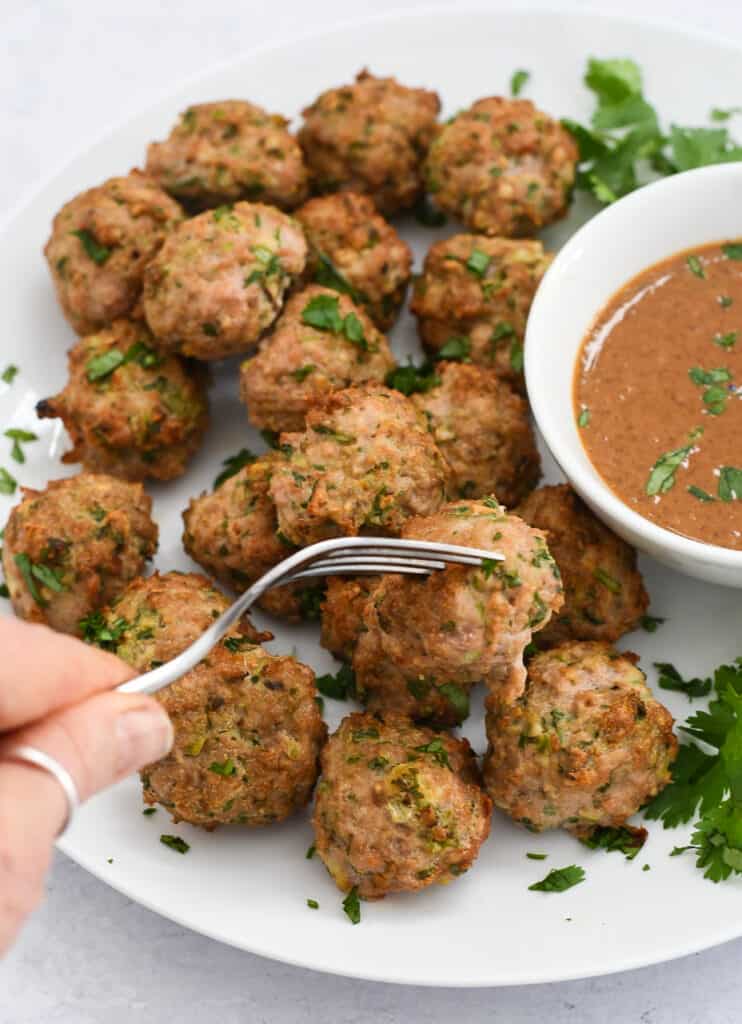 Asian Meatballs with Thai 'Peanut' Sauce (Paleo Gluten Free) | Eat Well ...